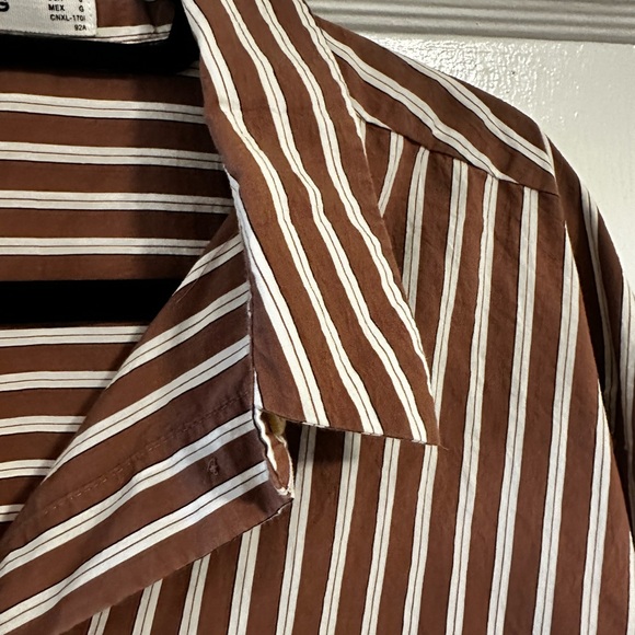 Mango Brown and White Striped Blouse - Picture 4 of 6